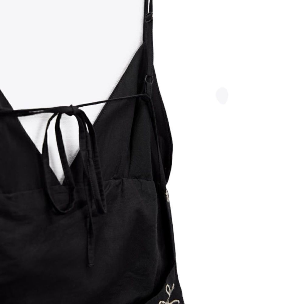 ZARA | Black | EMBROIDERED DRESS - Picture 4 of 10